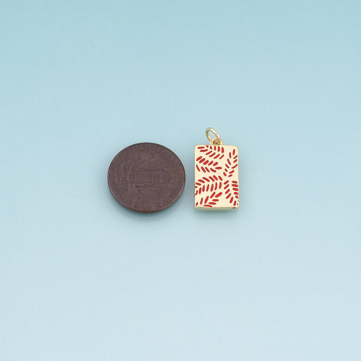 18K Gold Filled Enamel Rectangle Pendant,Leaf Charm Bracelet Necklace for DIY Jewelry Making Supply