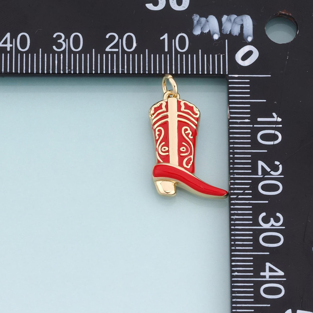 18K Gold Filled Enamel Boots Pendant,Western Style Charm Bracelet Necklace for DIY Jewelry Making Supply