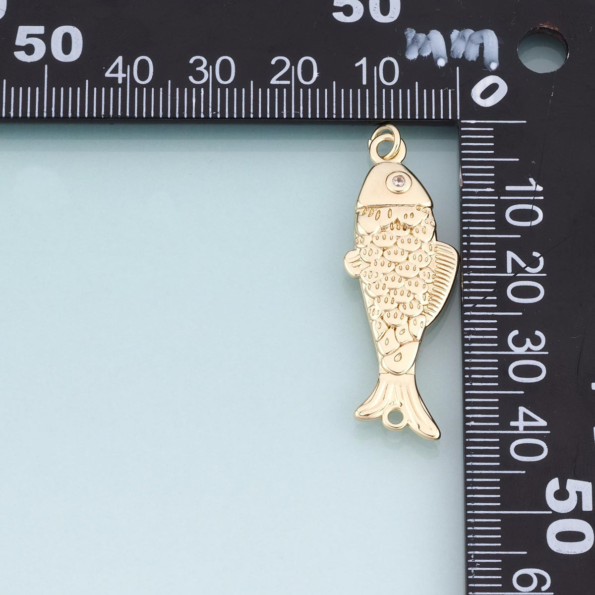 18K Gold Filled Fish Connector,Minimalist Charm Bracelet Necklace for DIY Jewelry Making Supply