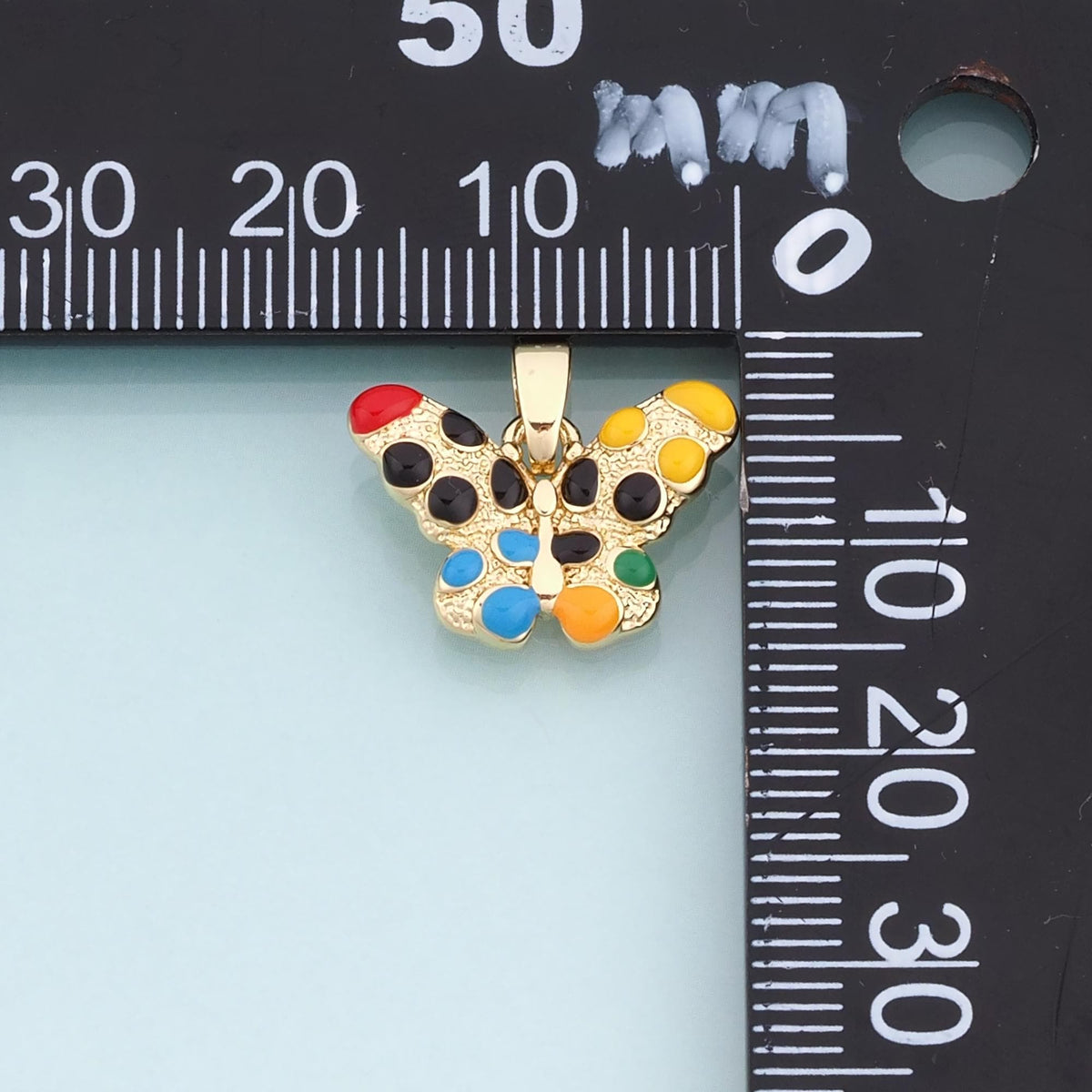 18K Gold Filled Enamel Butterfly Pendant,Exquisite Charm Bracelet Necklace for DIY Jewelry Making Supply