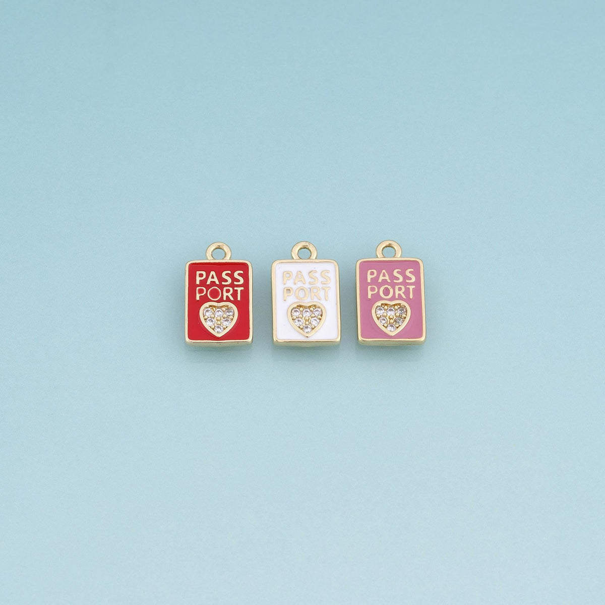 18K Gold Filled Enamel Charm Pendant for Jewelry Making