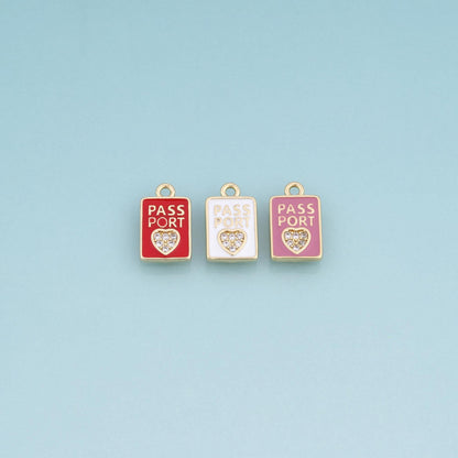 18K Gold Filled Enamel Charm Pendant for Jewelry Making