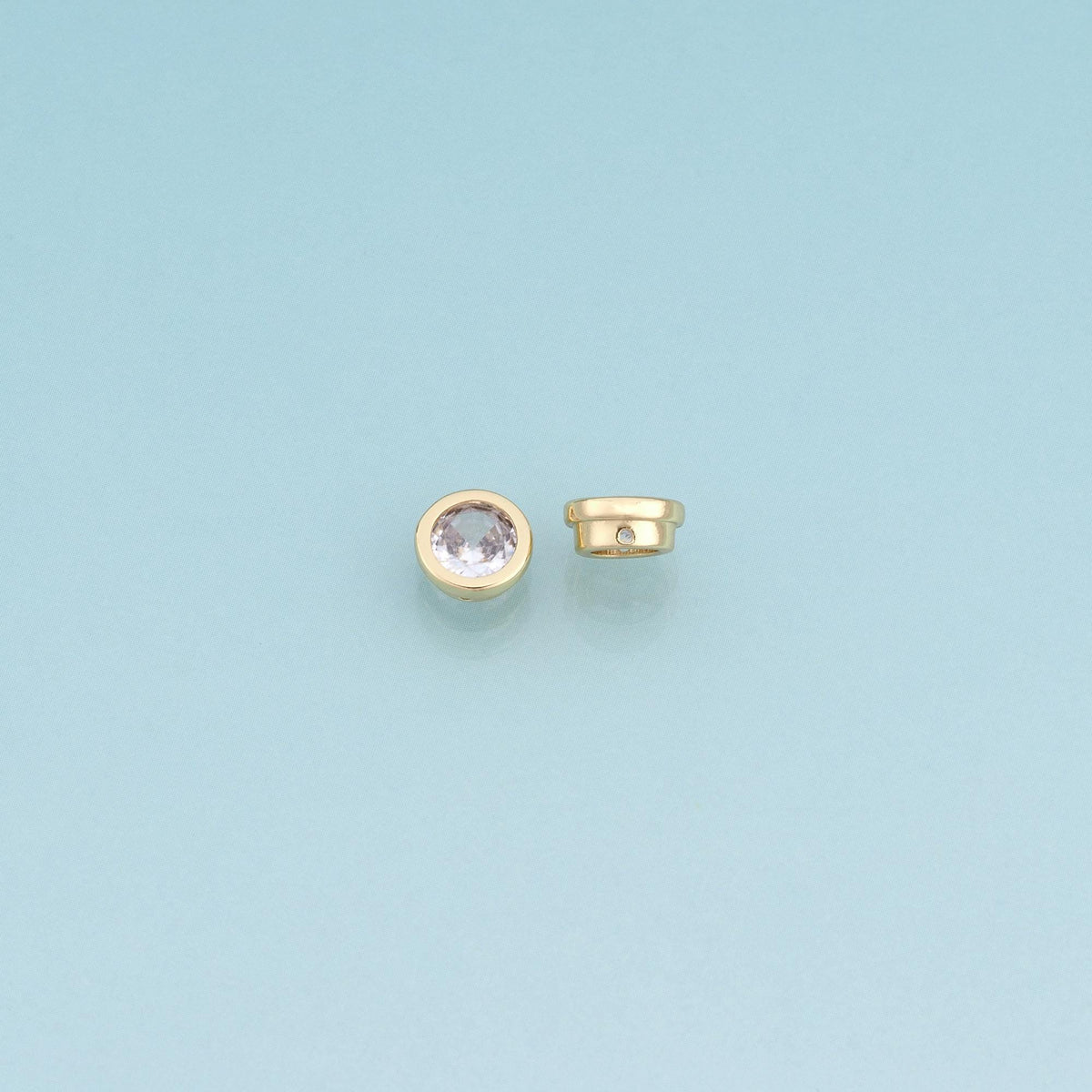 18K Gold Filled Mini Gem Buckle Spacer Beads,Minimalist Beads Bracelet Necklace for DIY Jewelry Making Supply