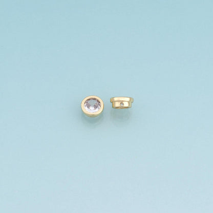 18K Gold Filled Mini Gem Buckle Spacer Beads,Minimalist Beads Bracelet Necklace for DIY Jewelry Making Supply
