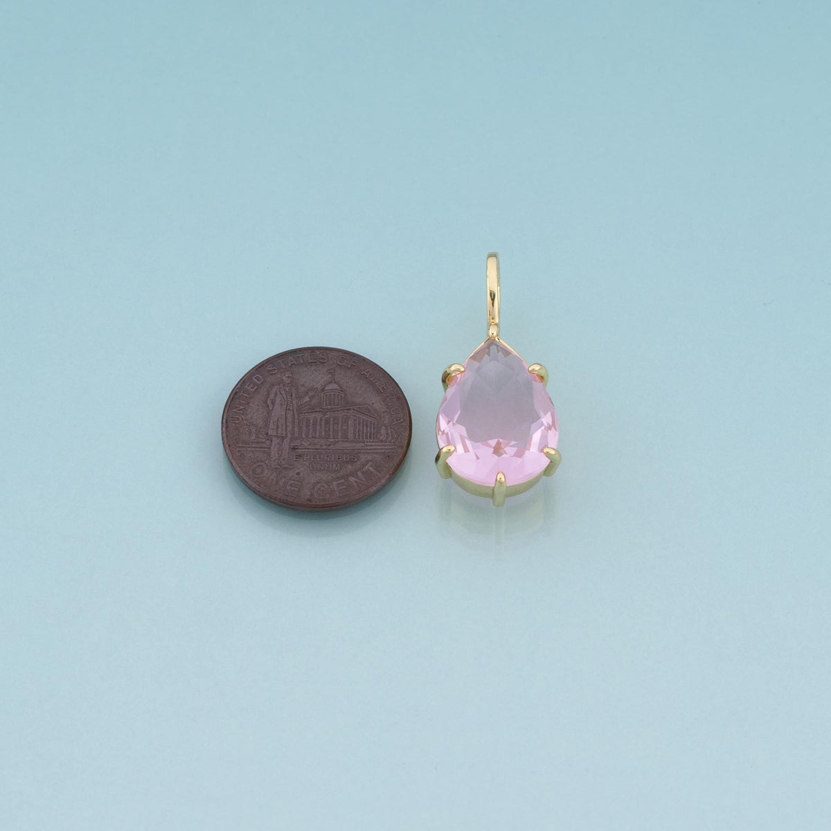 18K Gold Filled Teardrop Gemstone Pendant, Colorful Crystal Drop Charm Bracelet Necklace for DIY Jewelry Making Supply