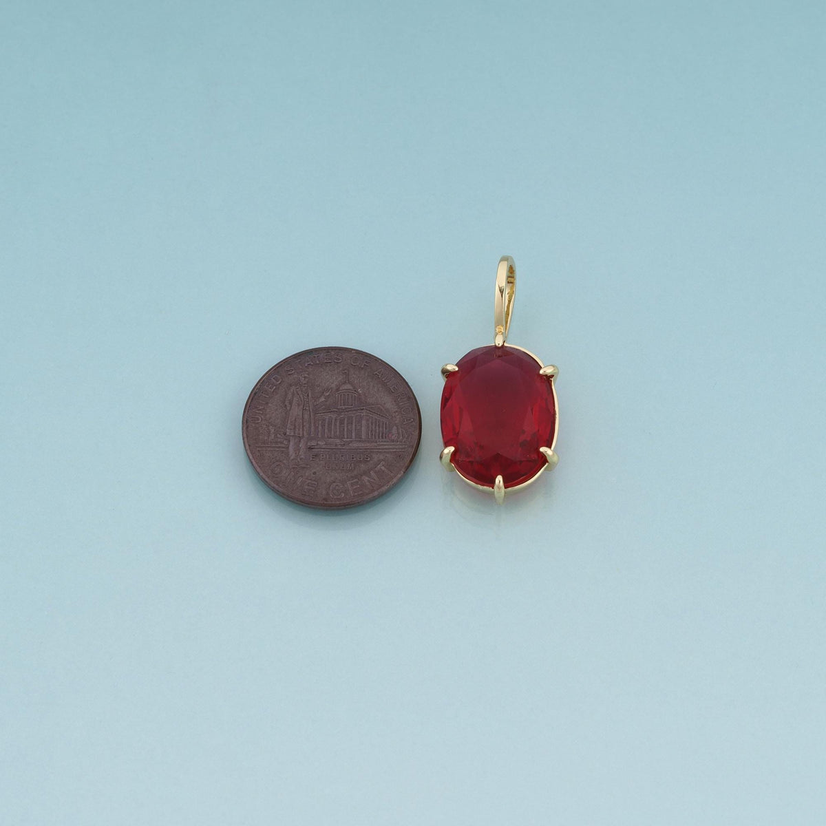 18K Gold Filled Oval Charm Pendant for Jewelry Making