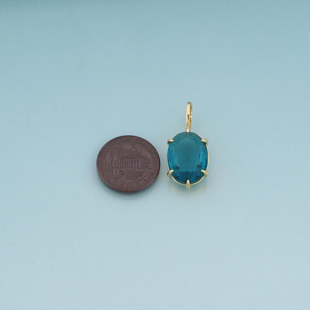 18K Gold Filled Oval Charm Pendant for Jewelry Making