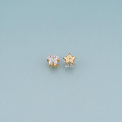 18K Gold Filled CZ Star Spacer Bead, Exquisite Beads Bracelet Necklace for DIY Jewelry Making Supply