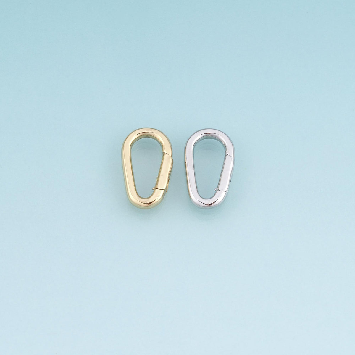 18K Gold Filled Teardrop Spring Clasp Pendant,Minimalist Charm Bracelet Necklace for DIY Jewelry Making Supply