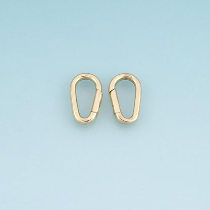 18K Gold Filled Teardrop Spring Clasp Pendant,Minimalist Charm Bracelet Necklace for DIY Jewelry Making Supply