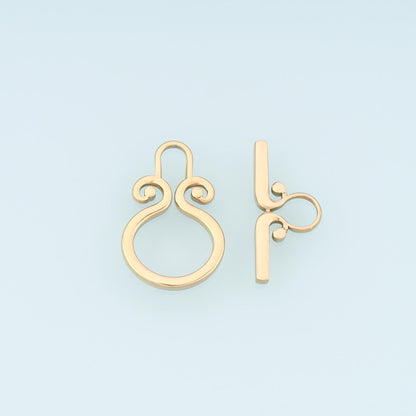 Round OT Toggle Clasp,14K Gold Stainless Steel Jewelry Closure,Waterproof Connector for DIY Necklace Bracelet Making