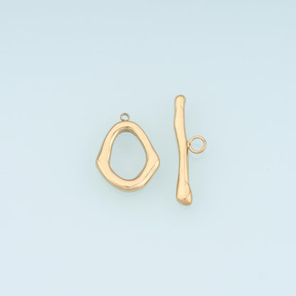 Geometry OT Toggle Clasp,14K Gold Stainless Steel Jewelry Closure,Waterproof Connector for DIY Necklace Bracelet Making