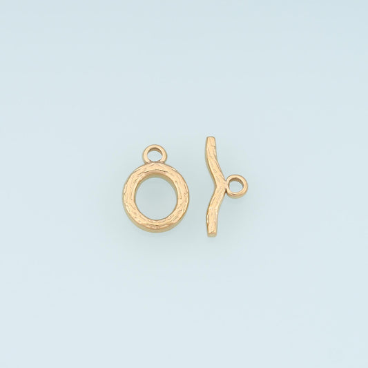 Round OT Toggle Clasp,14K Gold Stainless Steel Jewelry Closure,Waterproof Connector for DIY Necklace Bracelet Making