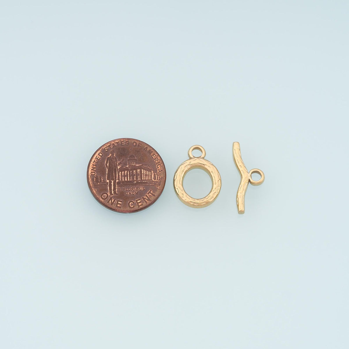 Round OT Toggle Clasp,14K Gold Stainless Steel Jewelry Closure,Waterproof Connector for DIY Necklace Bracelet Making