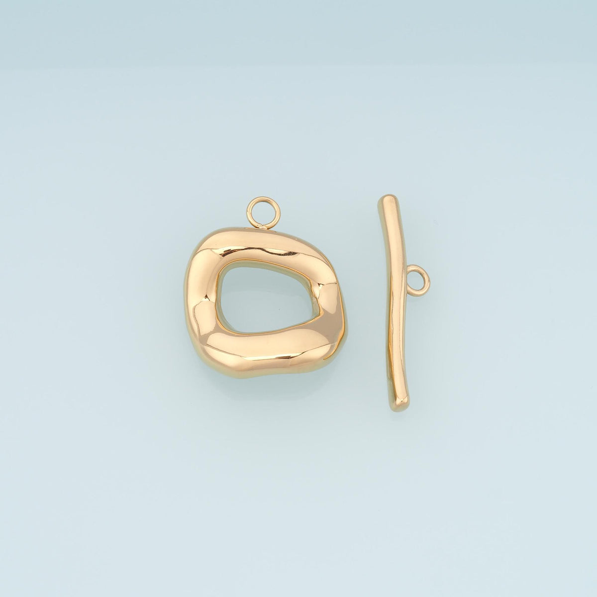 Geometry OT Toggle Clasp,14K Gold Stainless Steel Jewelry Closure,Waterproof Connector for DIY Necklace Bracelet Making