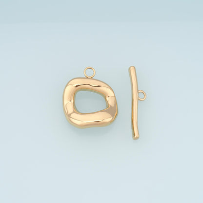 Geometry OT Toggle Clasp,14K Gold Stainless Steel Jewelry Closure,Waterproof Connector for DIY Necklace Bracelet Making