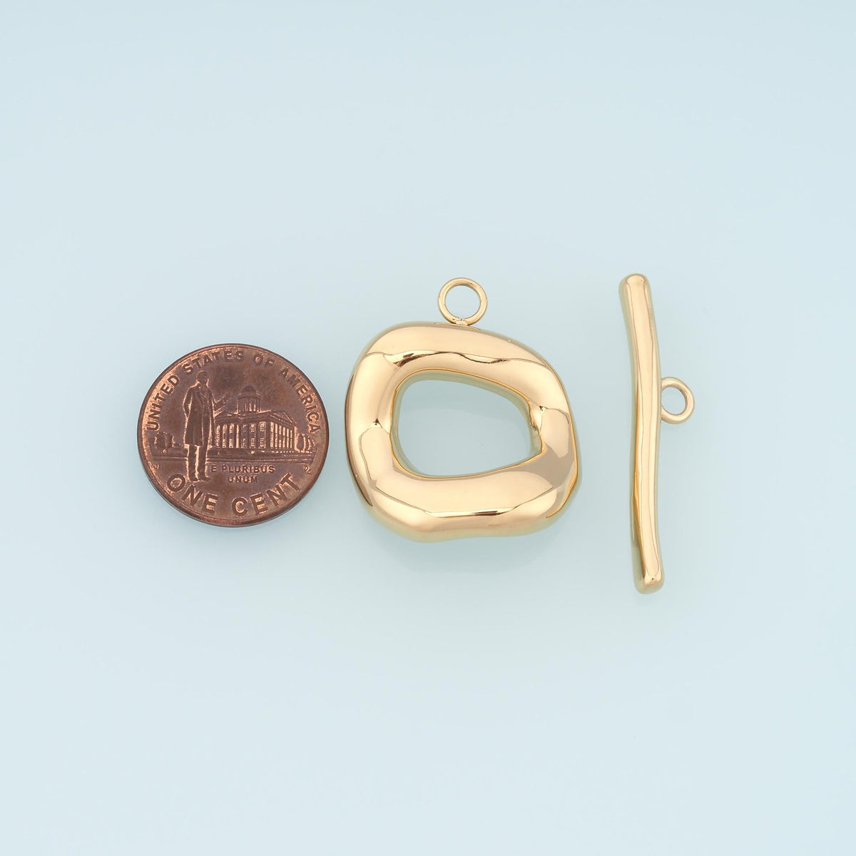 Geometry OT Toggle Clasp,14K Gold Stainless Steel Jewelry Closure,Waterproof Connector for DIY Necklace Bracelet Making