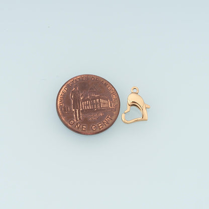 14K Gold Heart Clasp for Jewelry Making