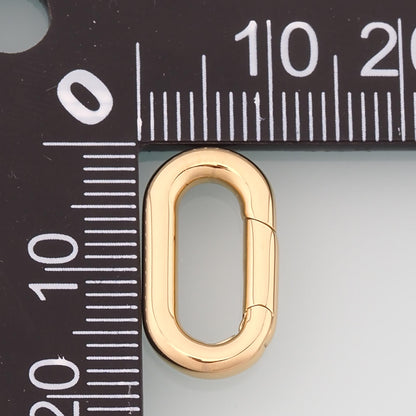 Oval Spring Carabiner Clasp,14K Gold Stainless Steel Jewelry Closure,Waterproof Connector for DIY Necklace Bracelet Making