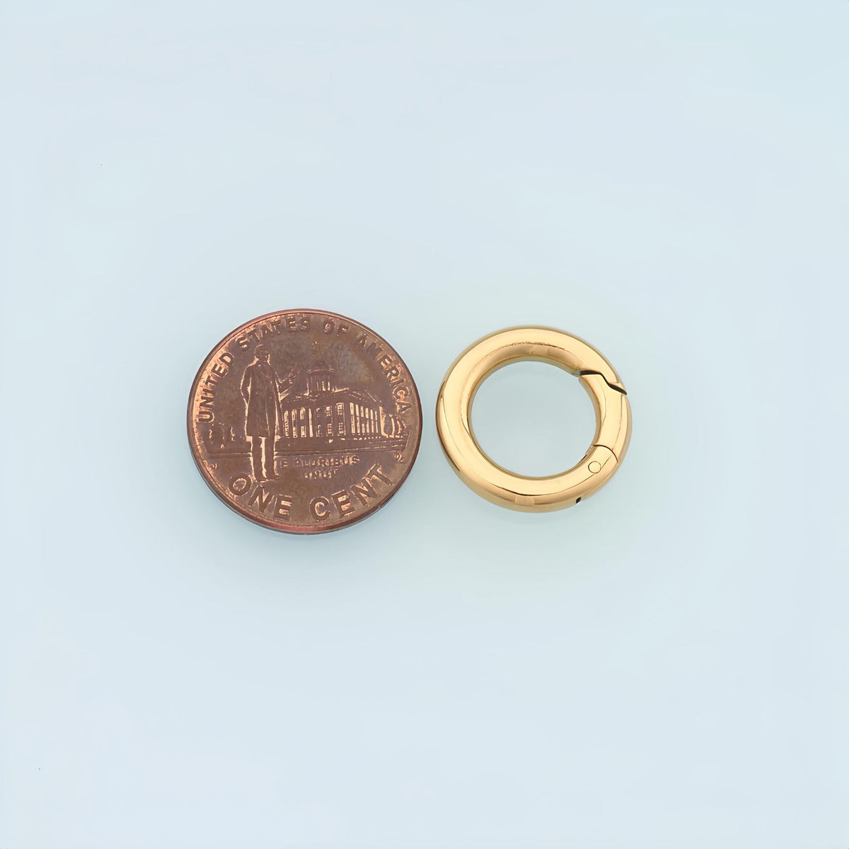 Round Spring Carabiner Clasp,14K Gold Stainless Steel Jewelry Closure,Waterproof Connector for DIY Necklace Bracelet Making