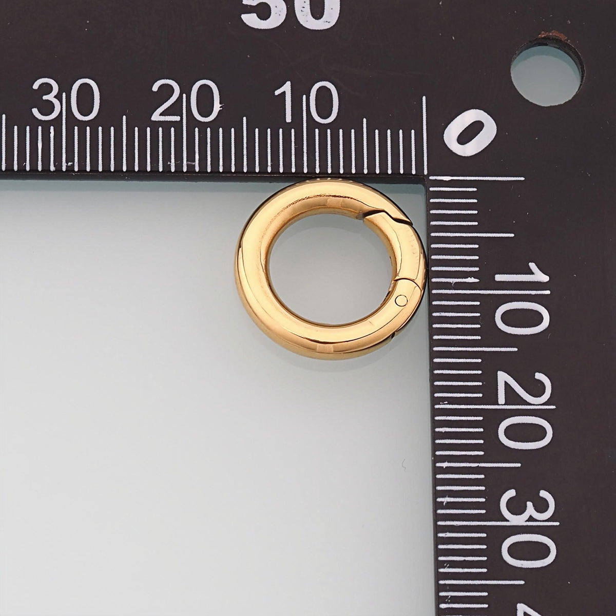 Round Spring Carabiner Clasp,14K Gold Stainless Steel Jewelry Closure,Waterproof Connector for DIY Necklace Bracelet Making