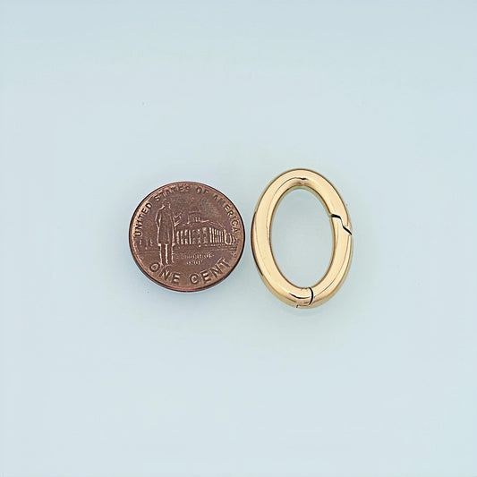 Oval Spring Carabiner Clasp,14K Gold Stainless Steel Jewelry Closure,Waterproof Connector for DIY Necklace Bracelet Making