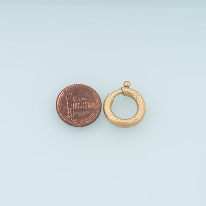 Texture Round Spring Carabiner Clasp,14K Gold Stainless Steel Jewelry Closure,Waterproof Connector for DIY Necklace Bracelet 