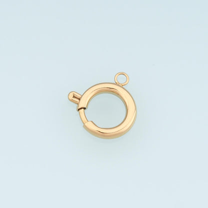 Round Spring Carabiner Clasp,14K Gold Stainless Steel Clasp,Waterproof Clasp Connector for DIY Necklace Bracelet Making