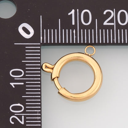 Round Spring Carabiner Clasp,14K Gold Stainless Steel Clasp,Waterproof Clasp Connector for DIY Necklace Bracelet Making