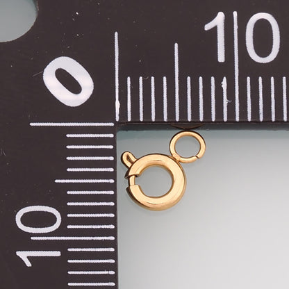 Round Spring Carabiner Clasp,14K Gold Stainless Steel Clasp,Waterproof Clasp Connector for DIY Necklace Bracelet Making