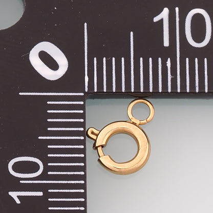 Round Spring Carabiner Clasp,14K Gold Stainless Steel Clasp,Waterproof Clasp Connector for DIY Necklace Bracelet Making