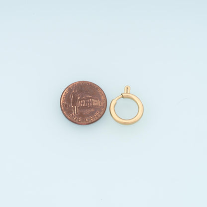 Round Spring Carabiner Clasp,14K Gold Stainless Steel Clasp,Waterproof Clasp Connector for DIY Necklace Bracelet Making