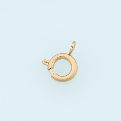 Round Spring Carabiner Clasp,14K Gold Stainless Steel Clasp,Waterproof Clasp Connector for DIY Necklace Bracelet Making
