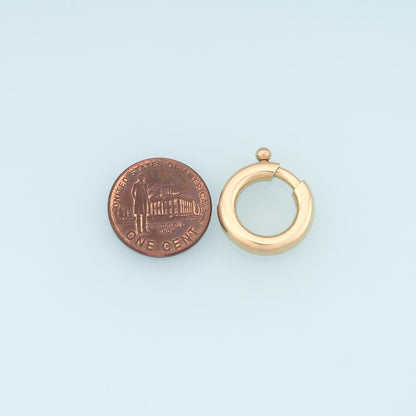 Round Spring Carabiner Clasp,14K Gold Stainless Steel Clasp,Waterproof Clasp Connector for DIY Necklace Bracelet Making