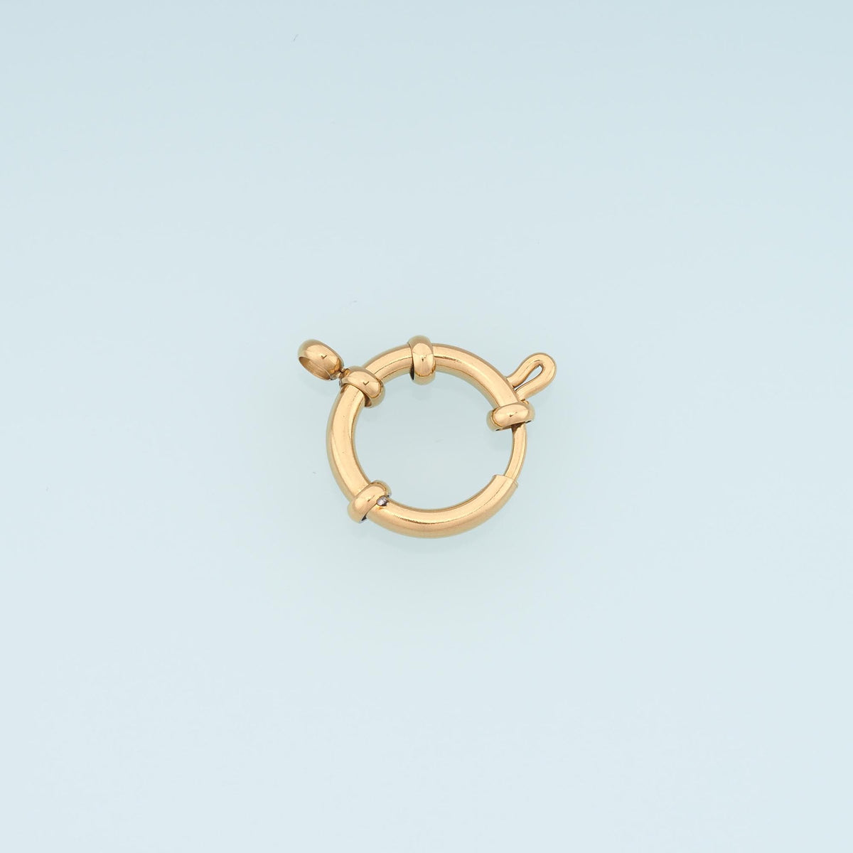 Beaded Round Spring Carabiner Clasp,14K Gold Stainless Steel Clasp,Waterproof Clasp Connector for DIY Necklace Bracelet Makin