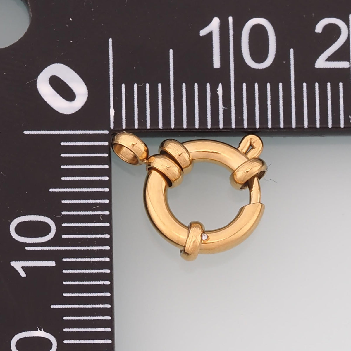 Beaded Round Spring Carabiner Clasp,14K Gold Stainless Steel Clasp,Waterproof Clasp Connector for DIY Necklace Bracelet Makin