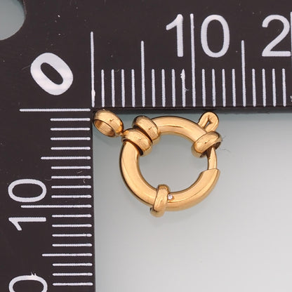 Beaded Round Spring Carabiner Clasp,14K Gold Stainless Steel Clasp,Waterproof Clasp Connector for DIY Necklace Bracelet Makin