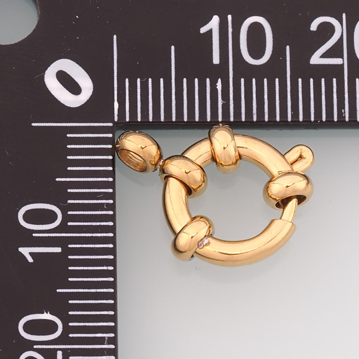 Beaded Round Spring Carabiner Clasp,14K Gold Stainless Steel Clasp,Waterproof Clasp Connector for DIY Necklace Bracelet Makin