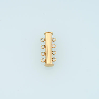 Multi-strand Tubular Buckle Clasp,14K Gold Stainless Steel Clasp,Waterproof Clasp for DIY Necklace Bracelet Making