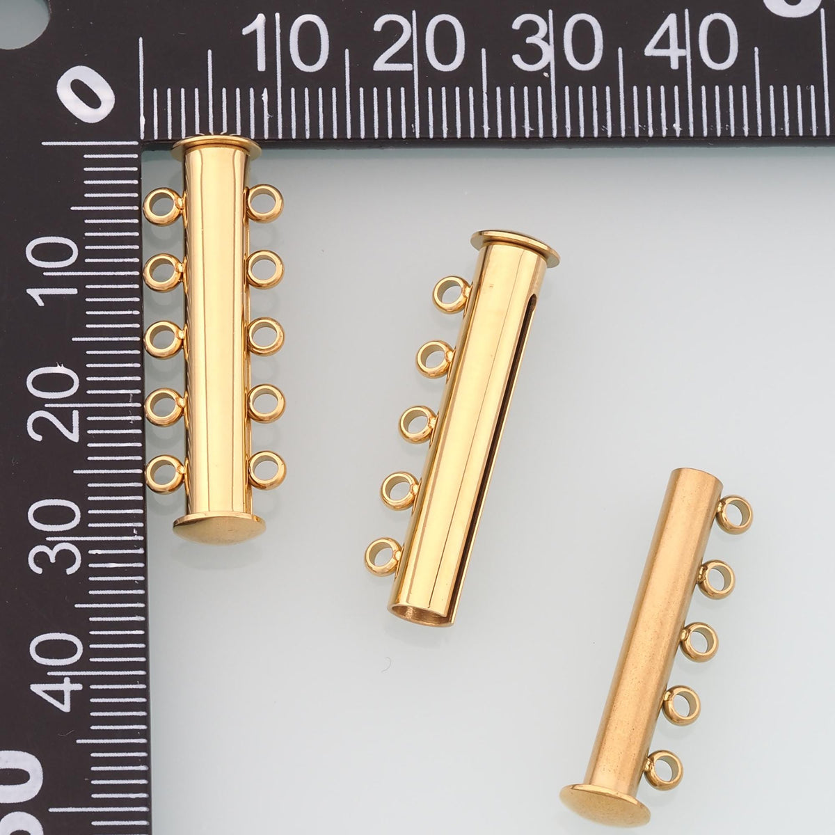 Multi-strand Tubular Buckle Clasp,14K Gold Stainless Steel Clasp,Waterproof Clasp for DIY Necklace Bracelet Making