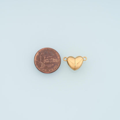 Heart Magnetic Bracelet Clasp Connector,14K Gold Stainless Steel Connector,Waterproof Connector for DIY Necklace Bracelet Mak