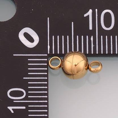 Round Magnetic Separable Connector,14K Gold Stainless Steel Connector,Waterproof Connector for DIY Necklace Bracelet Making