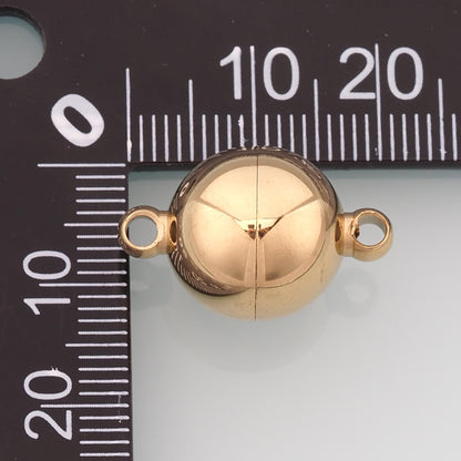 Round Magnetic Separable Connector,14K Gold Stainless Steel Connector,Waterproof Connector for DIY Necklace Bracelet Making