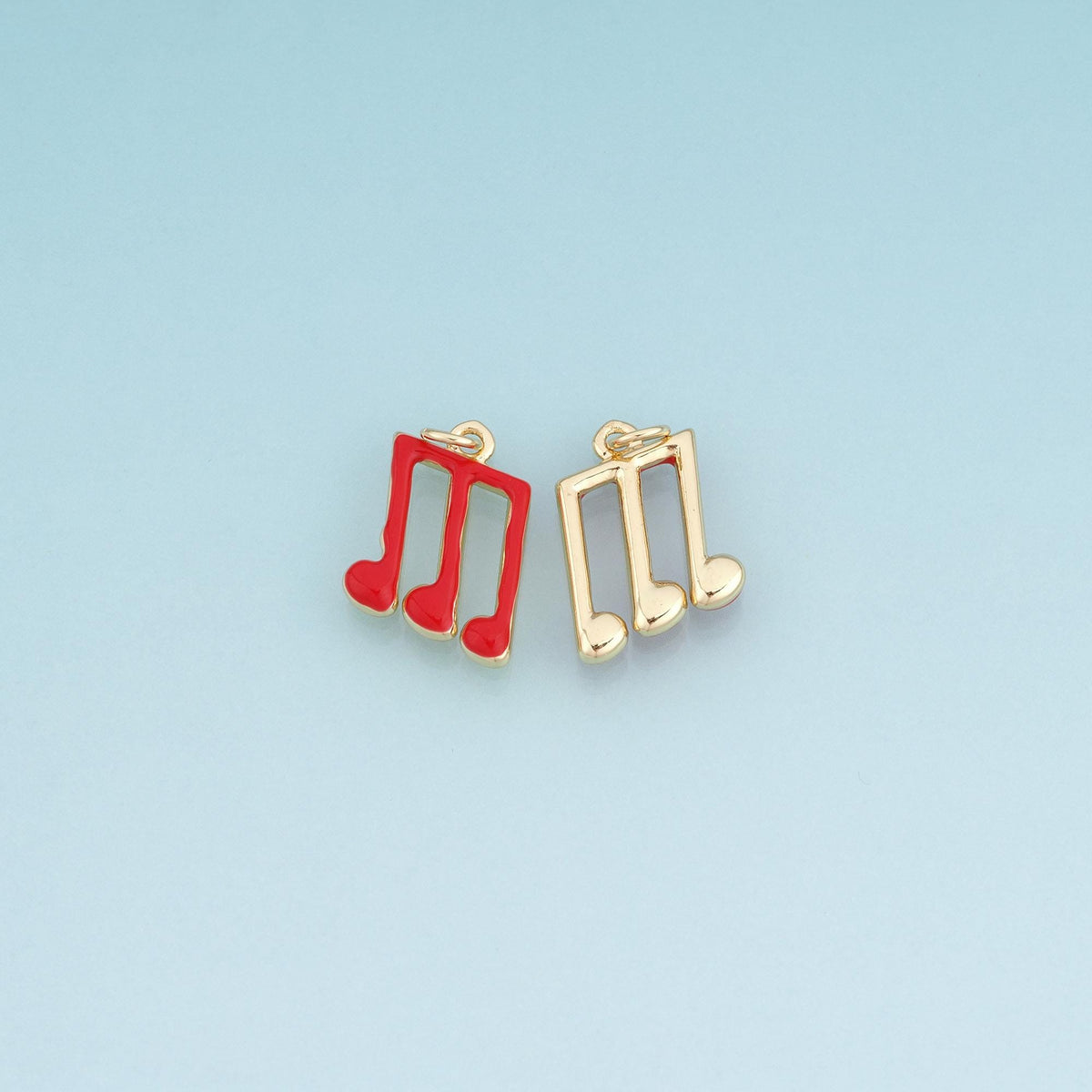 18K Gold Filled Enamel Note Pendant,Musical Score Bracelet Necklace for DIY Jewelry Making Supply