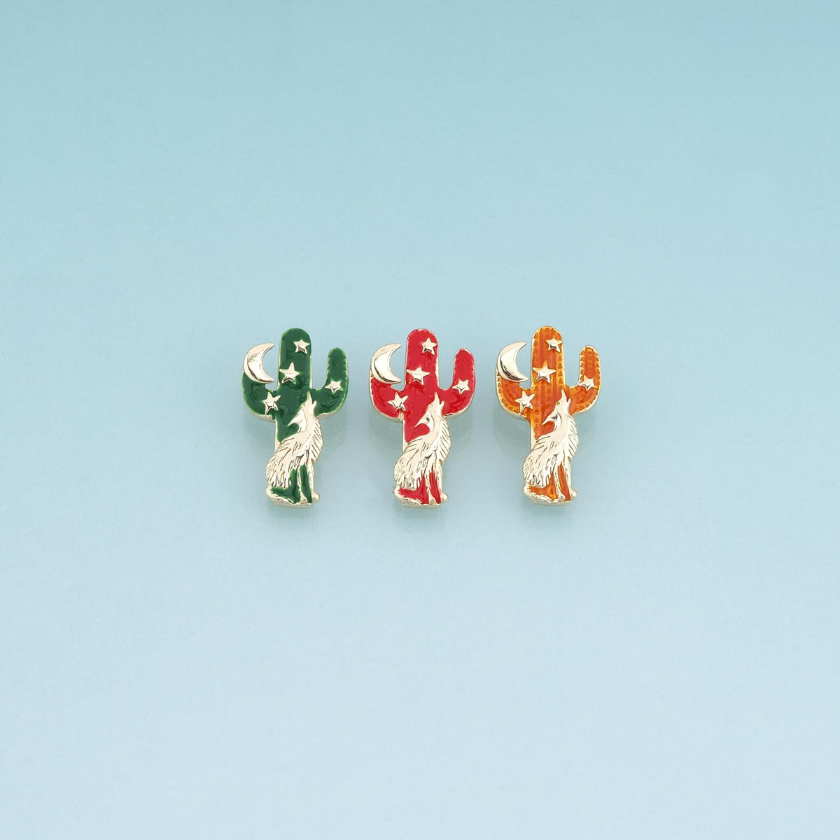 18K Gold Filled Enamel Cactus Pendant, Desert Animal Charm Bracelet Necklace for DIY Jewelry Making Supply