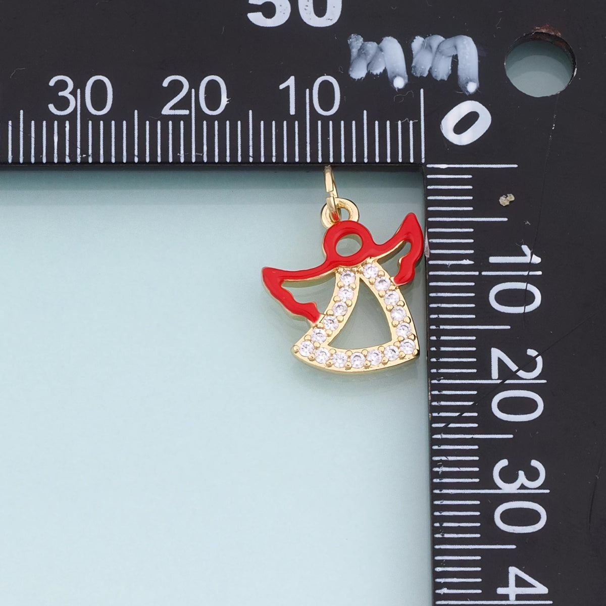 18K Gold Filled Enamel Angel Wing Pendant,Angel Charm Bracelet Necklace for DIY Jewelry Making Supply