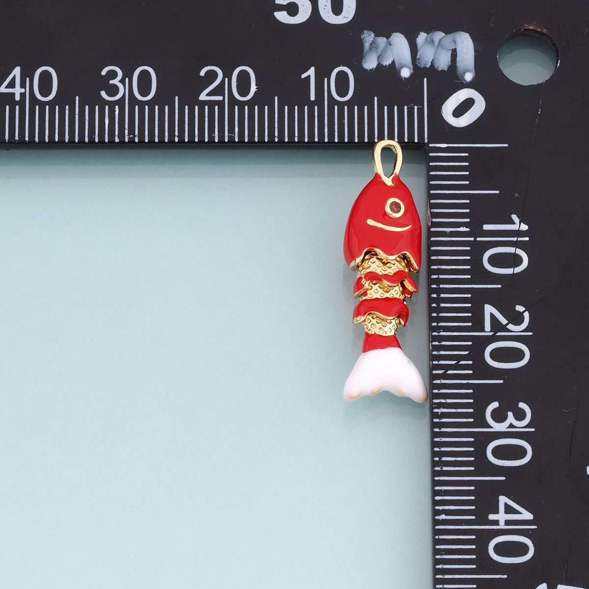18K Gold Filled Enamel Fish Charm Pendant for Jewelry Making