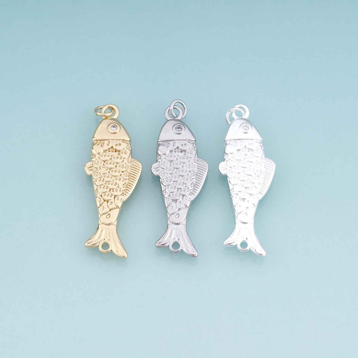 18K Gold Filled Fish Connector,Minimalist Charm Bracelet Necklace for DIY Jewelry Making Supply