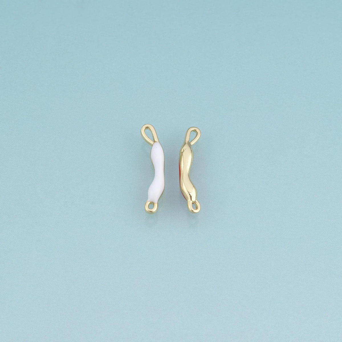 18K Gold Filled Enamel Arc Bar Connector,Minimalist Connector Charm Bracelet Necklace for DIY Jewelry Making Supply