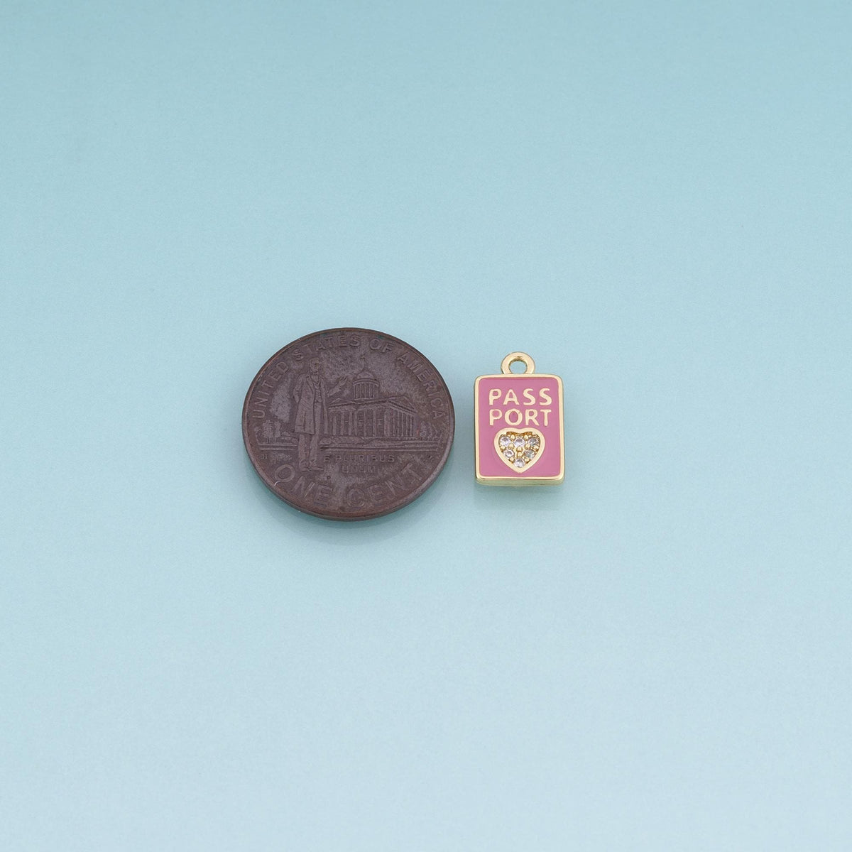18K Gold Filled Enamel Charm Pendant for Jewelry Making